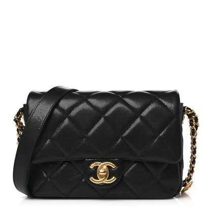 Chanel Caviar Quilted Small Twist Your Buttons Flap Black 1 of 10