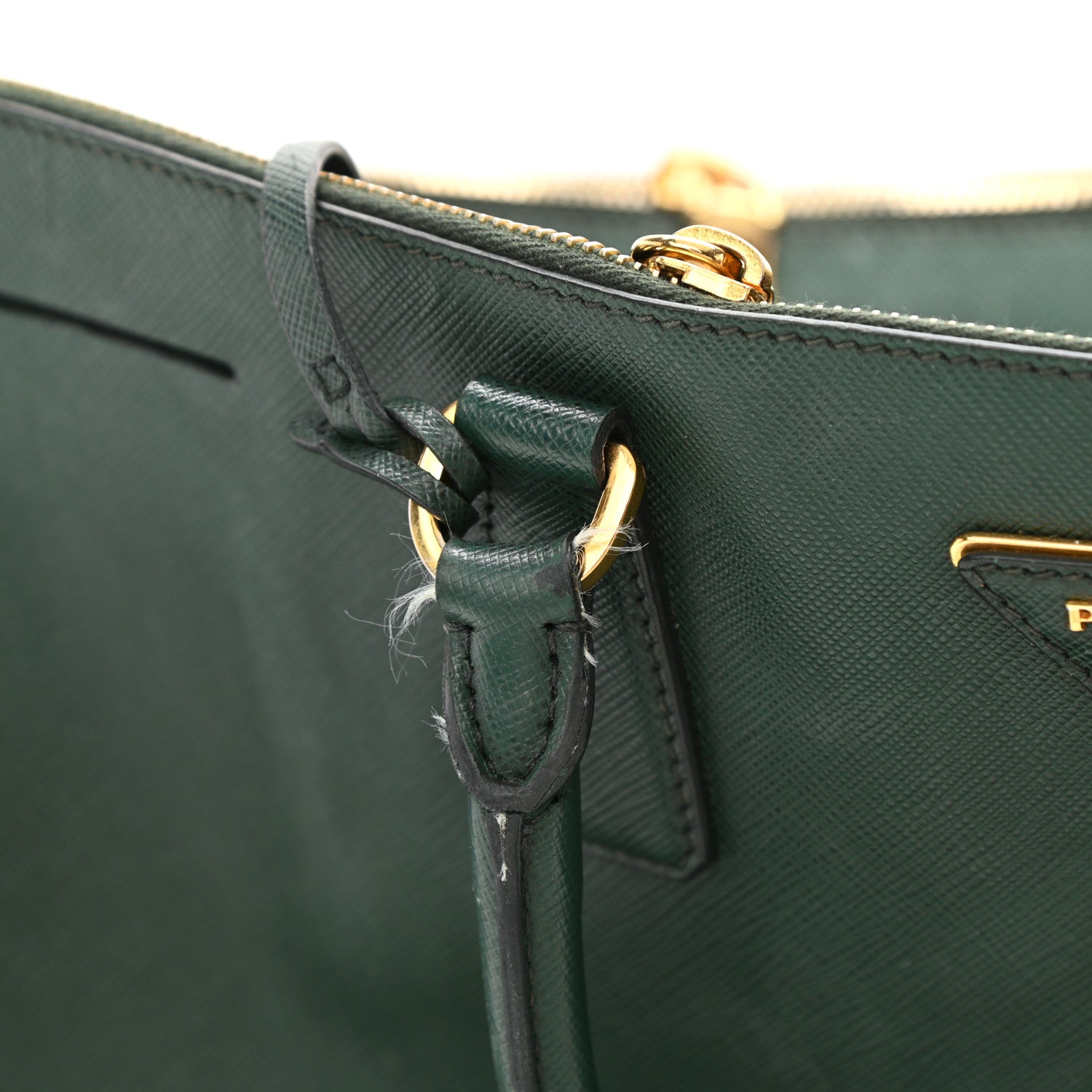 Prada Saffiano Large Galleria Double Zip Tote Militare 17 of 17