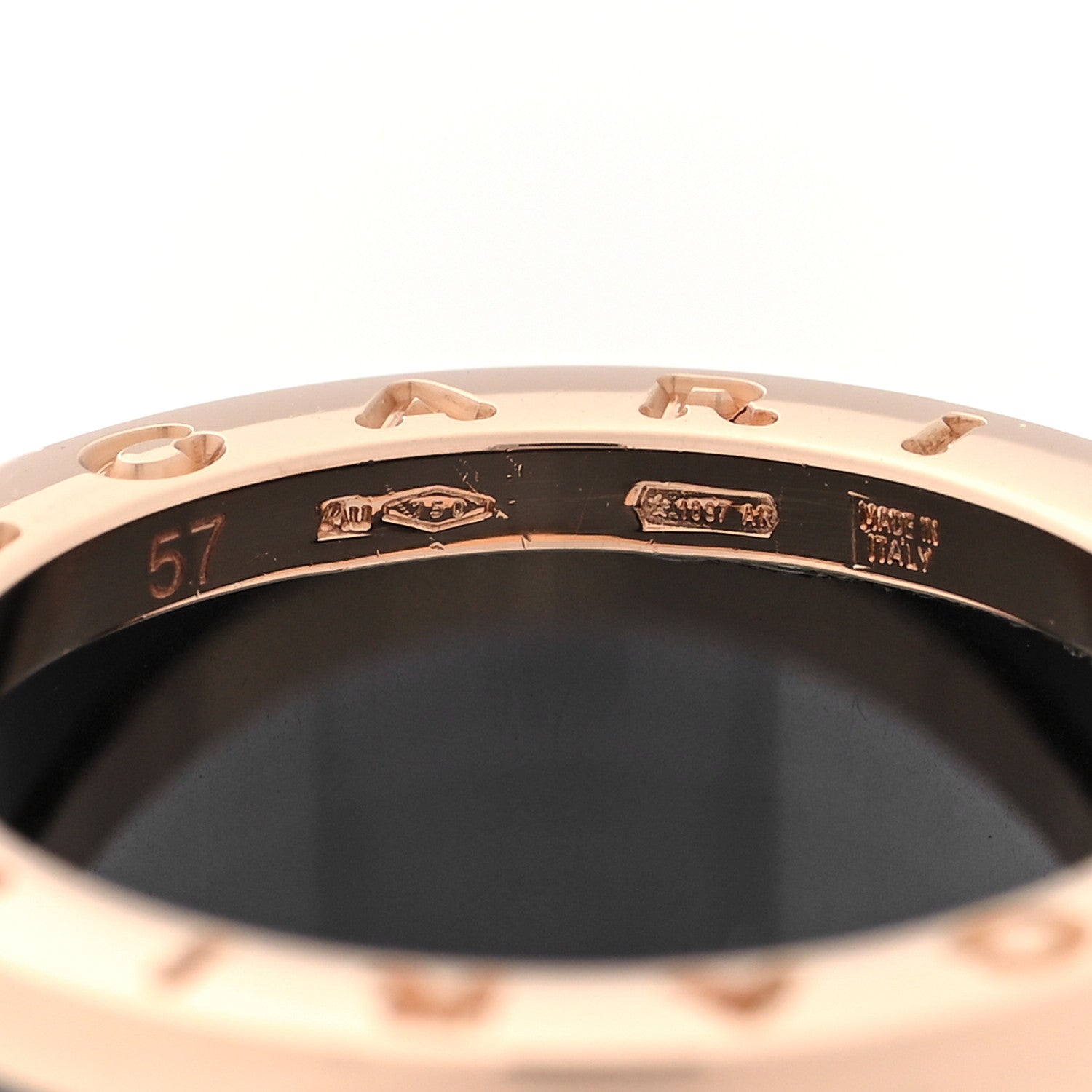 Bulgari 18K Rose Gold Black Ceramic B.Zero1 Four-Band Ring 57 8 5 of 6