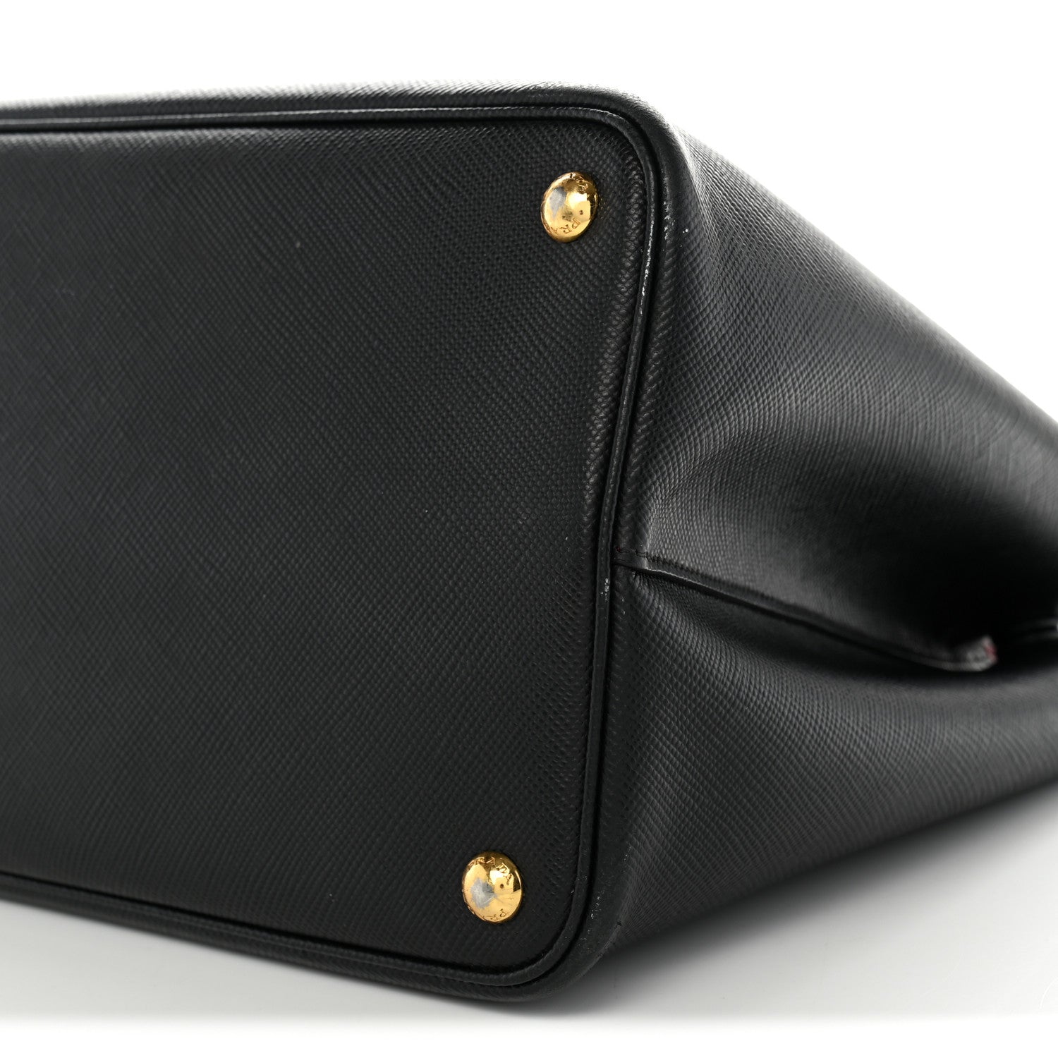 Prada Saffiano Cuir Large Double Bag Black Fuoco 9 of 14
