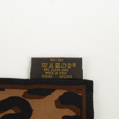 Louis Vuitton Silk Leopard Bandeau Scarf Marron 3 of 5