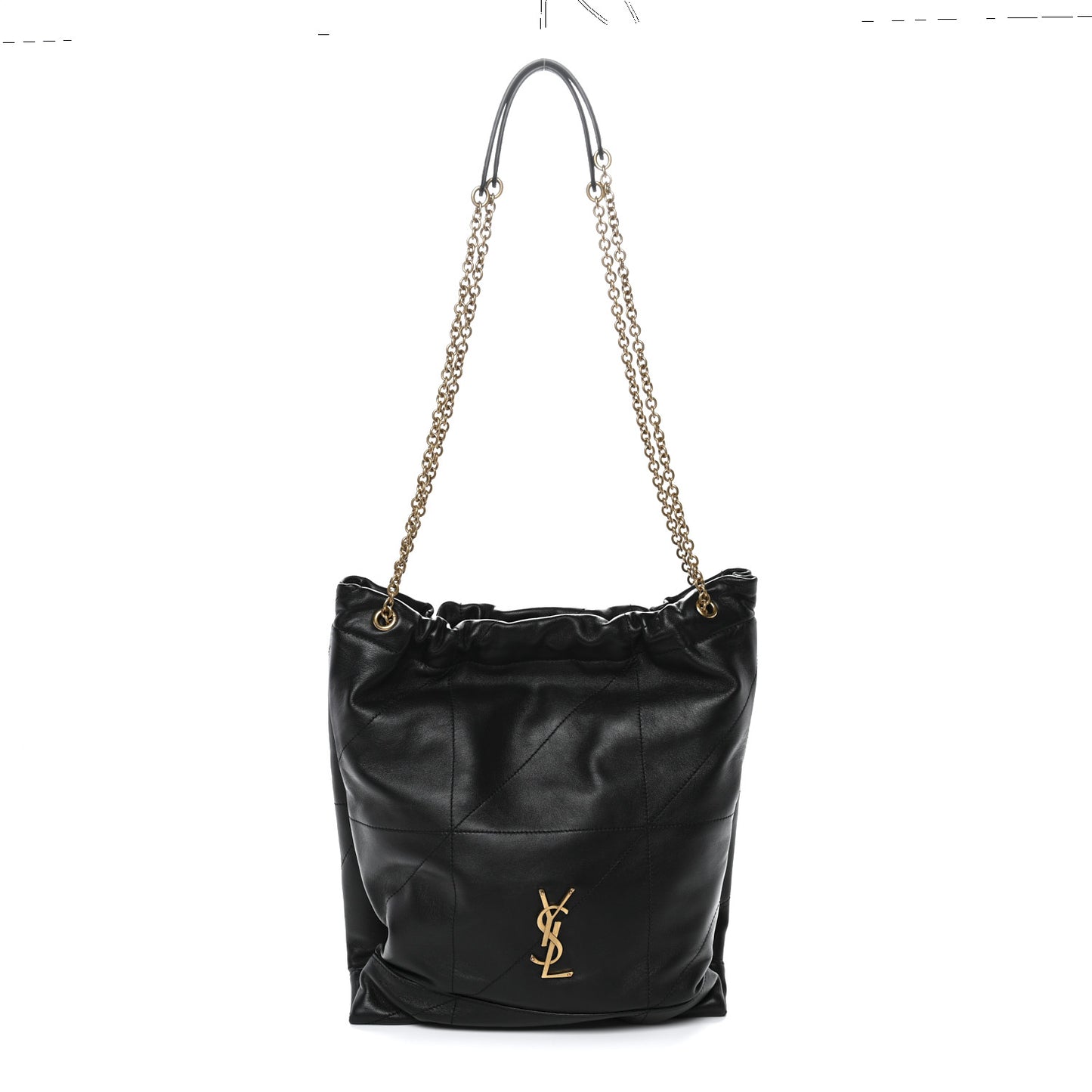 Lambskin Matelasse Monogram Medium Jamie 4.3 Pochon Black