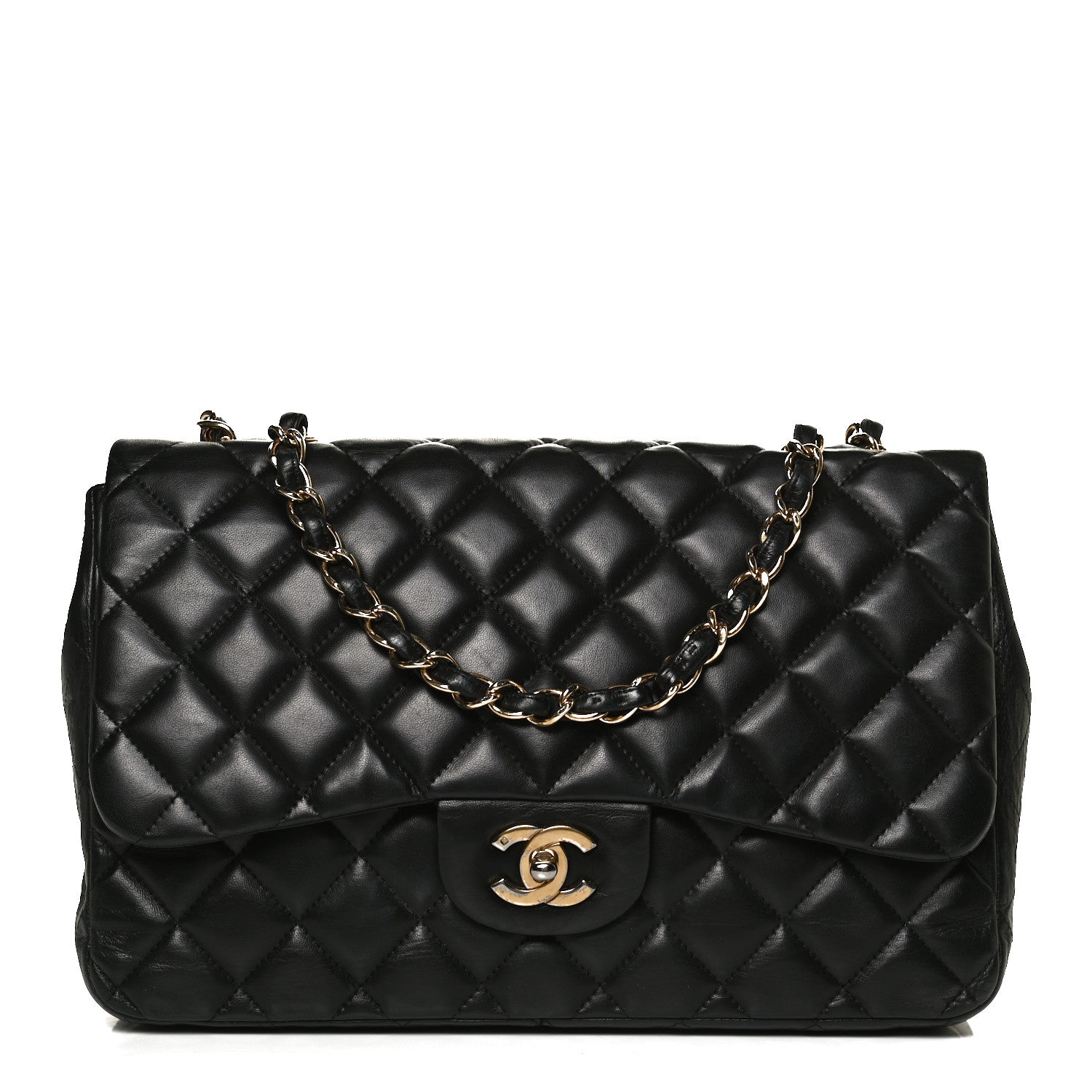 Chanel Lambskin Quilted Jumbo Single Flap Black 1 of 10