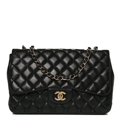 Chanel Lambskin Quilted Jumbo Single Flap Black 1 of 10
