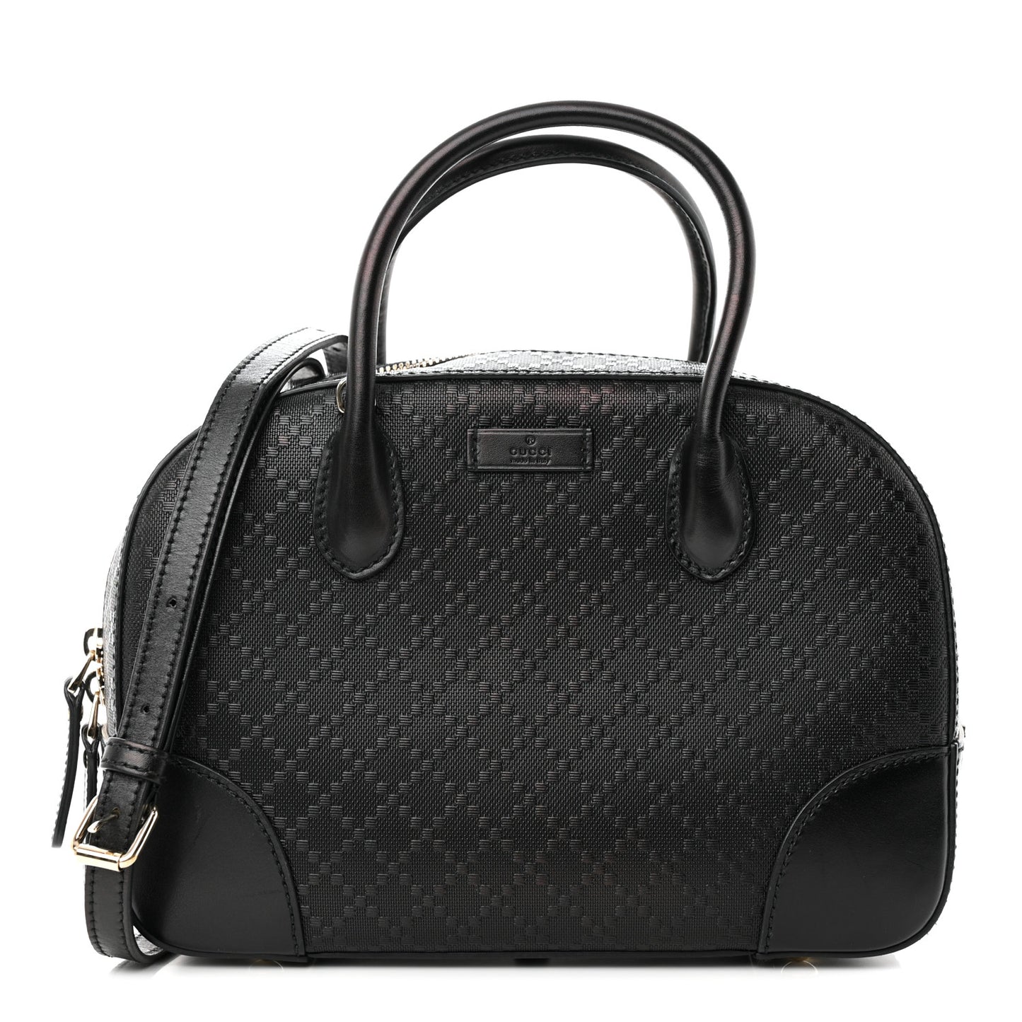 Calfskin Diamante Small Top Handle Bag Black