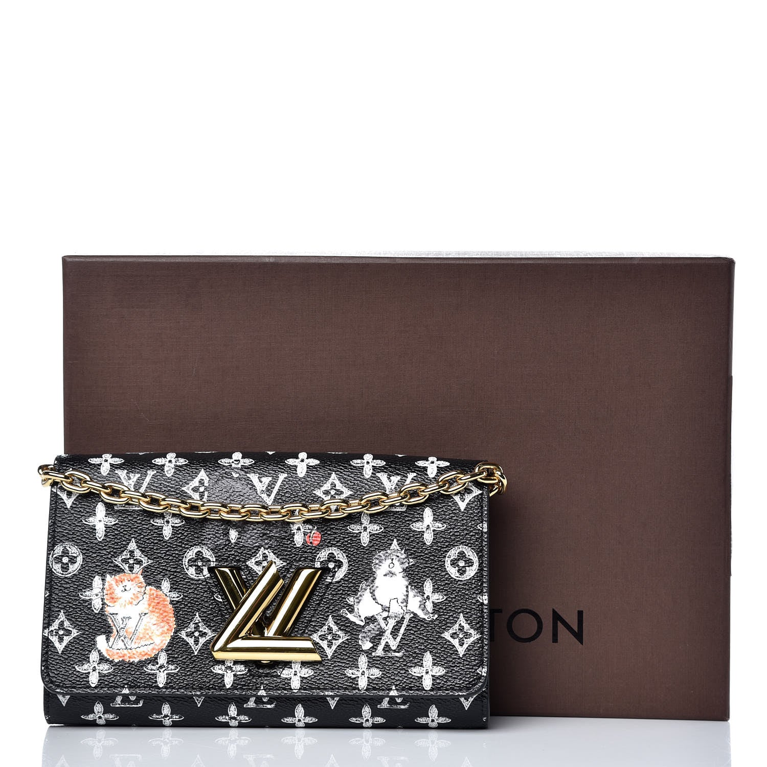 Louis Vuitton Catogram Twist Chain Wallet Black 10 of 10