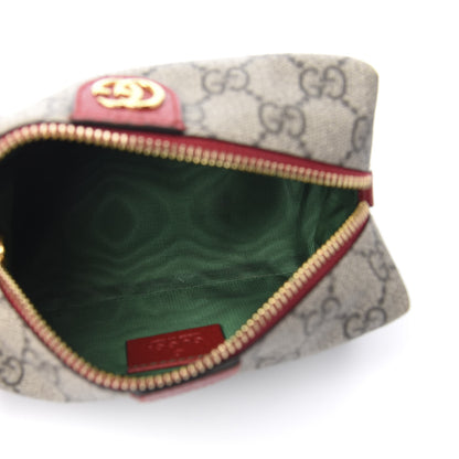 Gucci Soft GG Supreme Monogram Calfskin Small Ophidia Cosmetic Case Beige Ebony Hibiscus Red 4 of 7