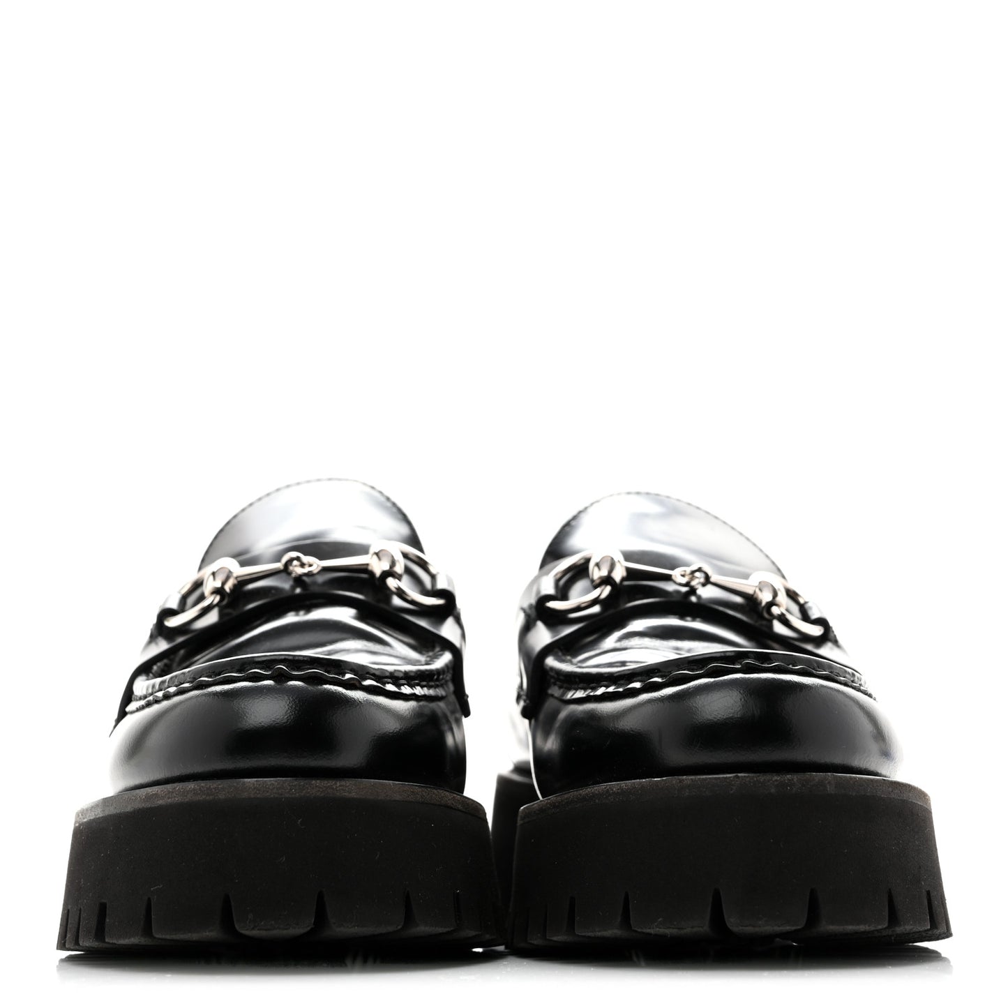 Cordovan Lux Womens Horsebit 45mm Platform Loafers 38.5 Black