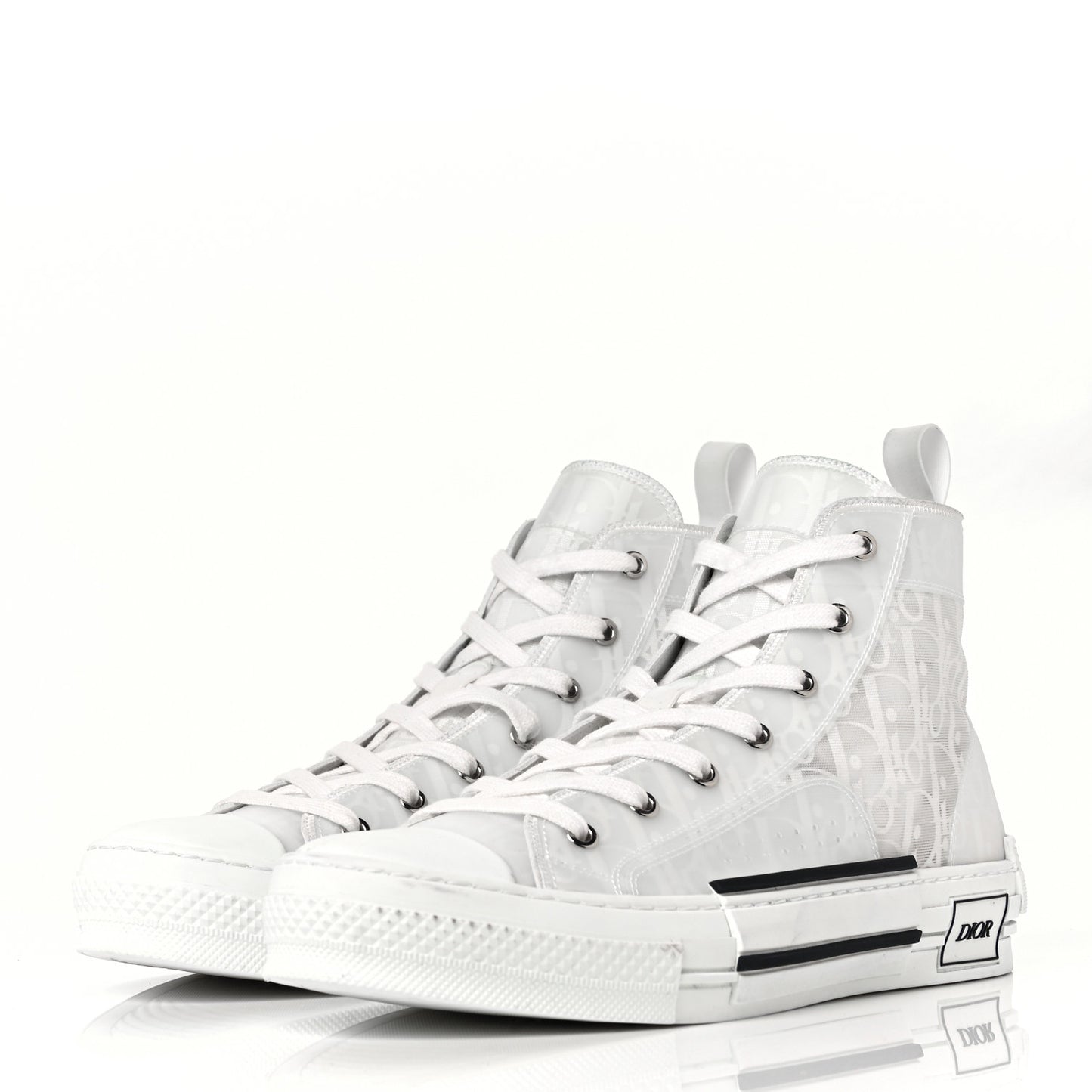 Technical Canvas Oblique Mens B23 High Top Sneakers 42 White