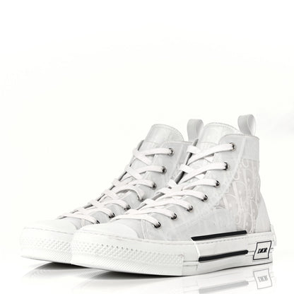 Christian Dior Technical Canvas Oblique Mens B23 High Top Sneakers 42 White 3 of 9