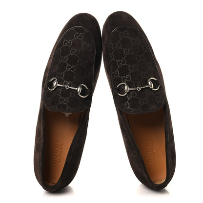 Gucci Luxury Suede GG Monogram Horsebit Mens Jordy Loafers 12 Night Cocoa 3 of 20