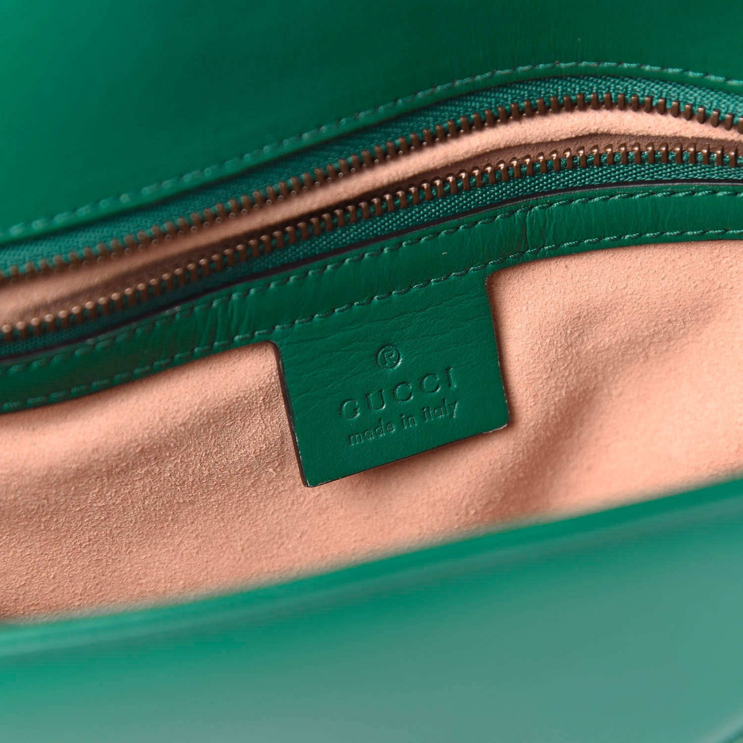 Gucci Calfskin Matelasse Small GG Marmont Shoulder Bag Emerald Green 8 of 10