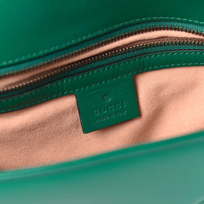 Gucci Calfskin Matelasse Small GG Marmont Shoulder Bag Emerald Green 8 of 10