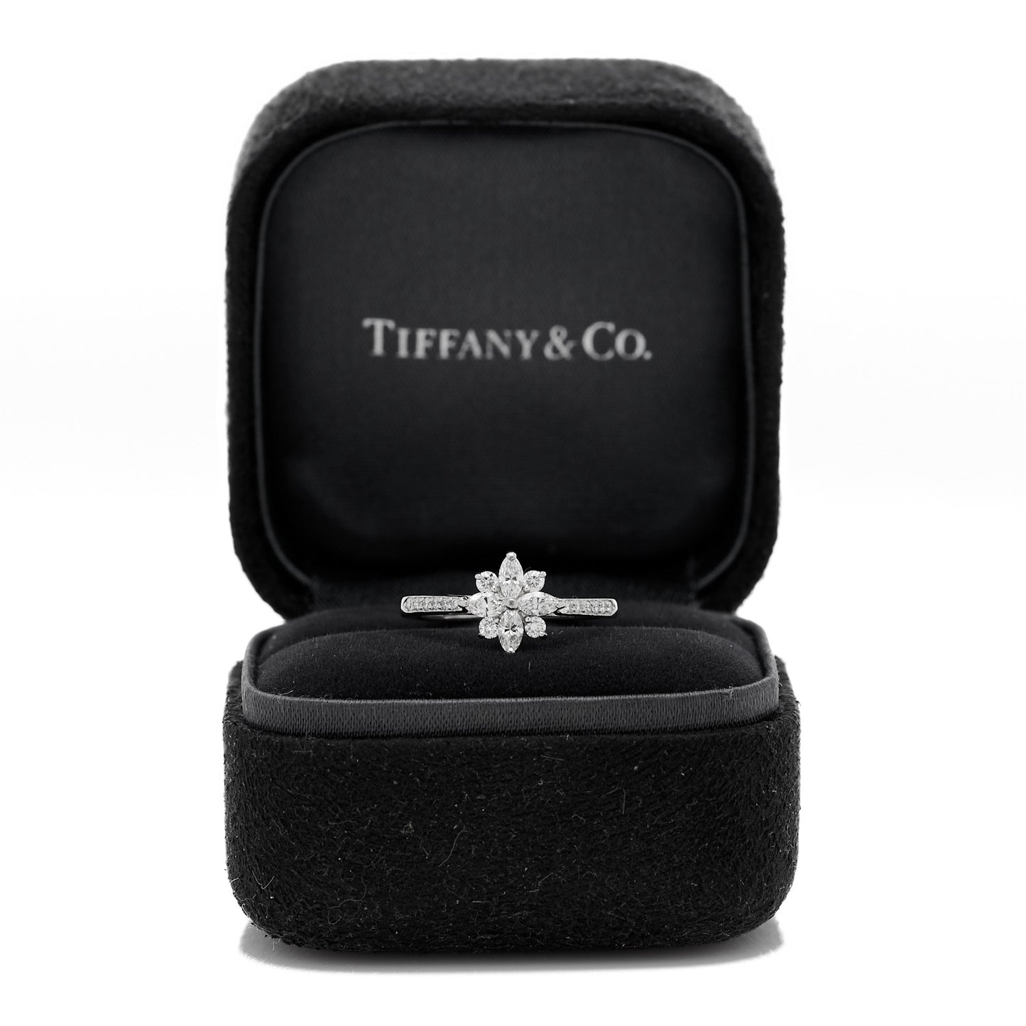 Platinum Marquise Diamond Victoria Cluster Ring 49 5