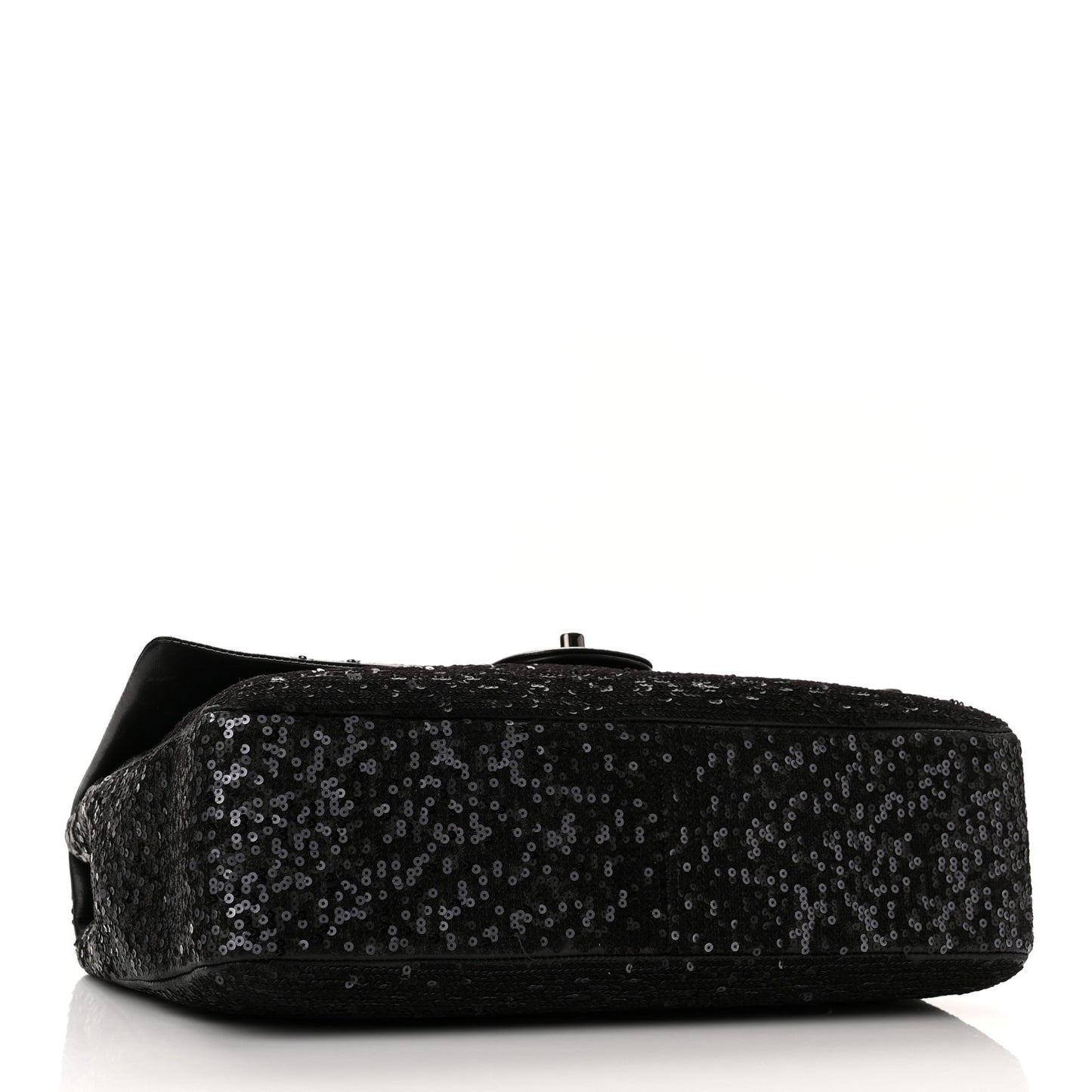 Sequin Lambskin Medium Moonlight on Water Flap Black