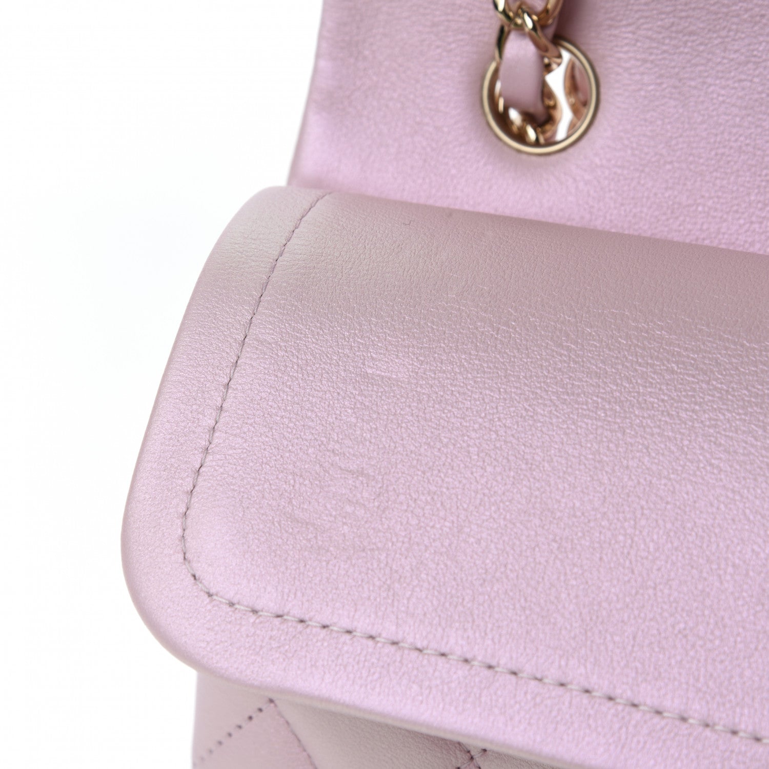 Chanel Iridescent Calfskin Quilted Medium Double Flap Light Pink 10 of 13