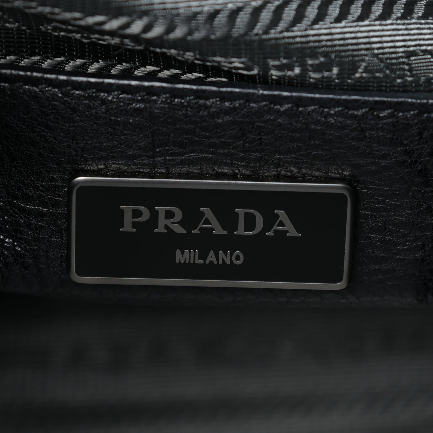 Prada Glace Calf Twin Pocket Tote Black 9 of 17