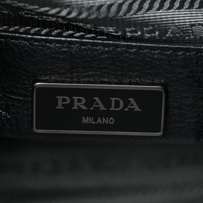 Prada Glace Calf Twin Pocket Tote Black 9 of 17