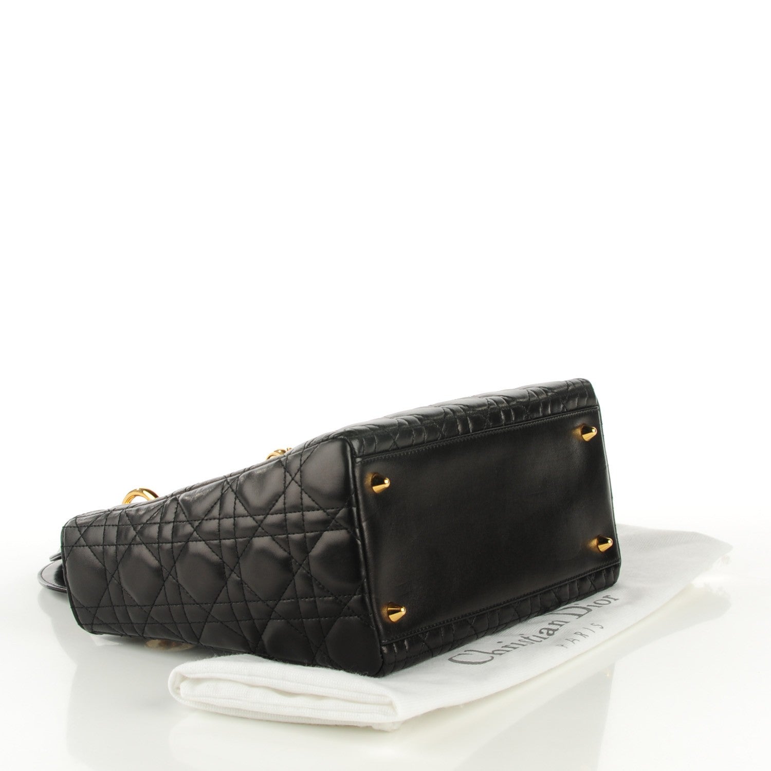 Christian Dior Lambskin Cannage Medium Lady Dior Black 4 of 7