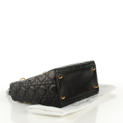 Christian Dior Lambskin Cannage Medium Lady Dior Black 4 of 7