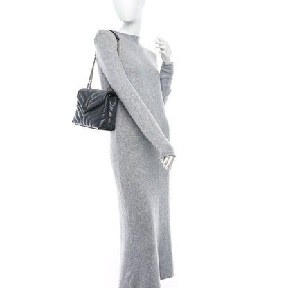 Saint Laurent Calfskin Y Quilted Monogram Small Loulou Chain Satchel Storm 2 of 8