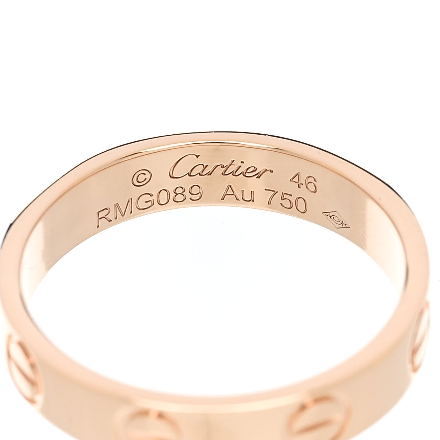 Cartier 18K Pink Gold 3.5mm LOVE Wedding Band Ring 46 3.75 4 of 5
