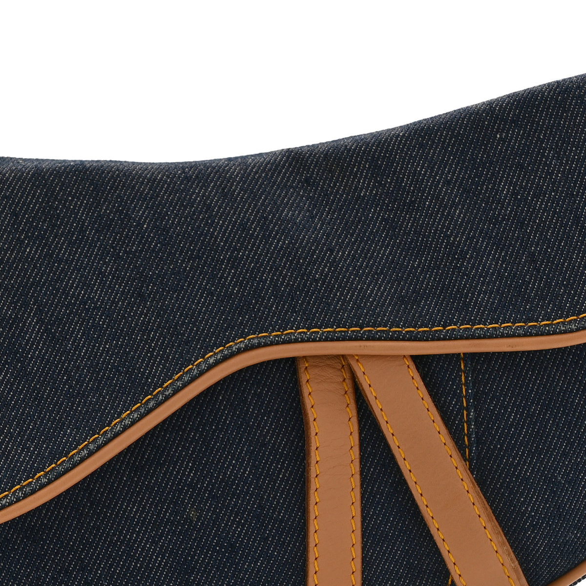 Christian Dior Denim Calfskin Saddle Bag  Blue 8 of 10