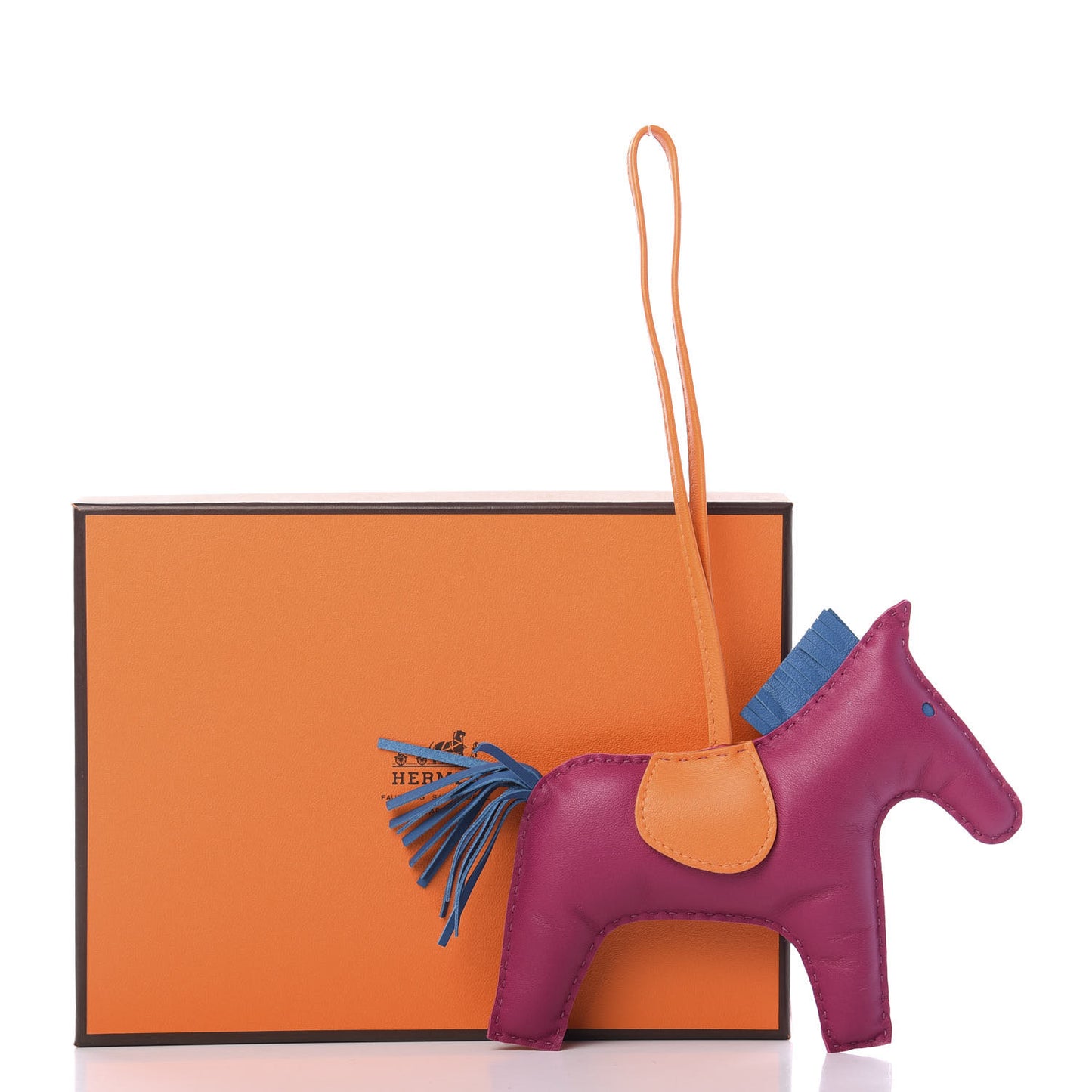 Milo Lambskin Grigri Rodeo Bag Charm GM Tosca Bleu Izmir Orange