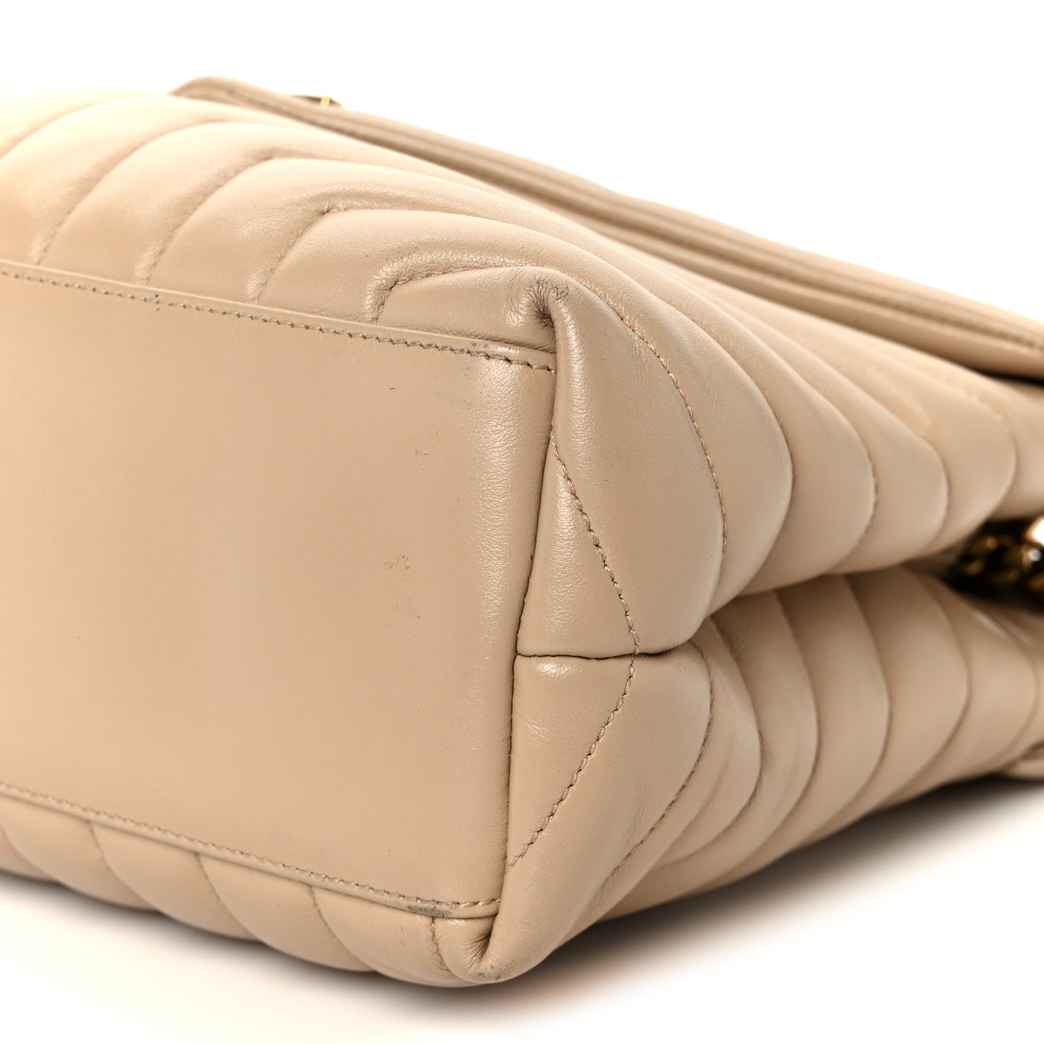 Saint Laurent Calfskin Y Quilted Monogram Medium Loulou Chain Satchel Dark Beige 12 of 14
