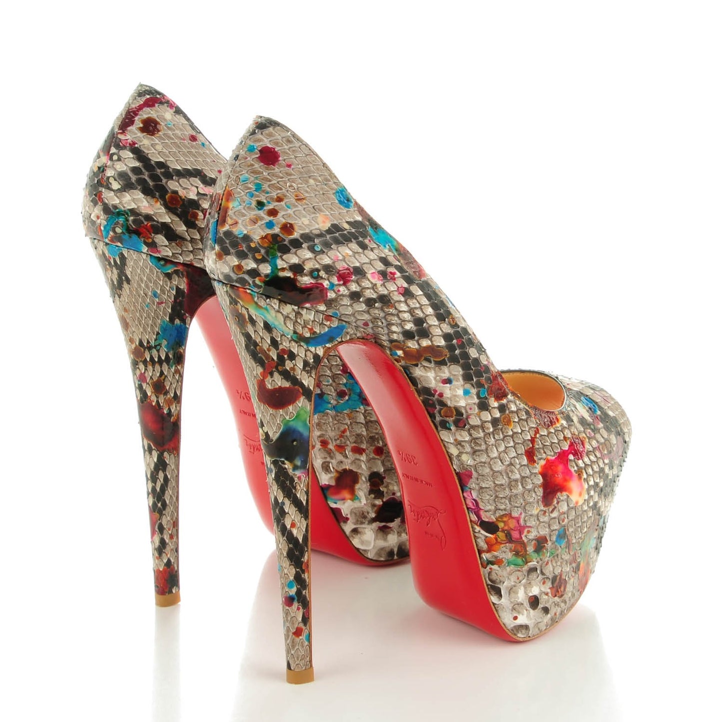Python Carnaval Kid Highness 160 Pumps 39.5 Multicolor Mandarin Red