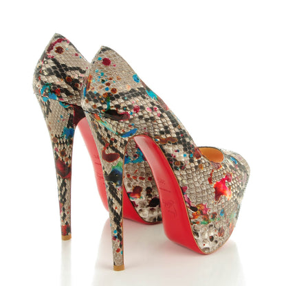 Christian Louboutin Python Carnaval Kid Highness 160 Pumps 39.5 Multicolor Mandarin Red 4 of 7