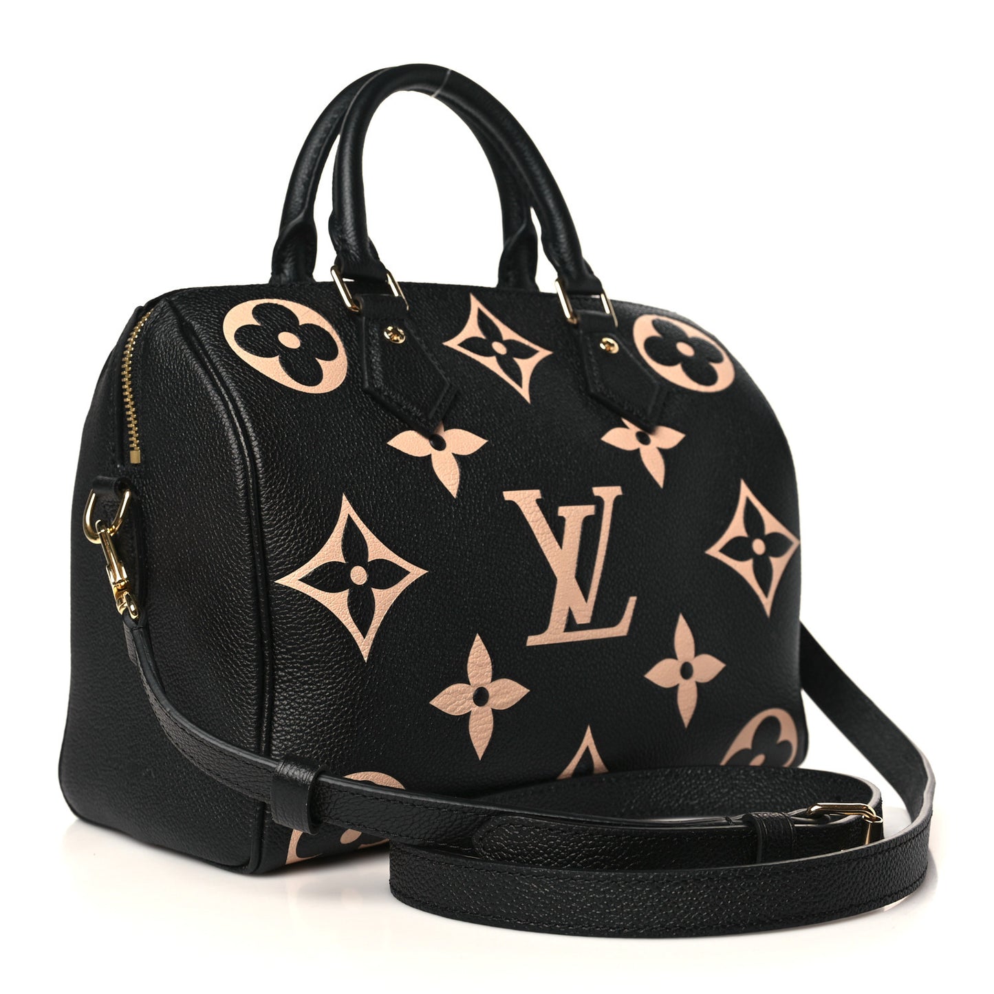 Empreinte Monogram Giant Speedy Bandouliere 25 Black Beige