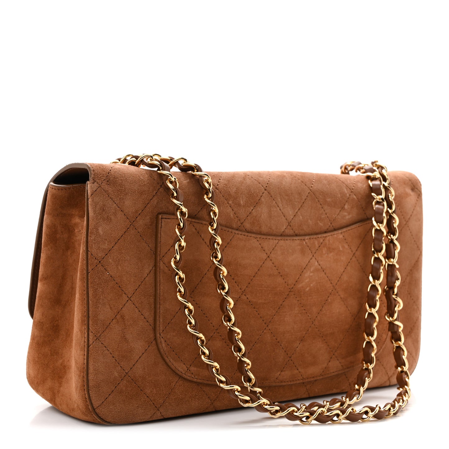 Suede Calfskin Small Souplissimo Maxi Flap Camel
