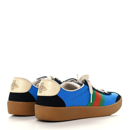 Gucci Nylon Suede Web Womens G74 Sneakers 37 Black Bright Splash 4 of 11