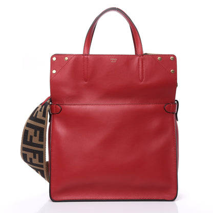 Fendi Vitello Grace Matte Large Flip Tote Fragola 4 of 13