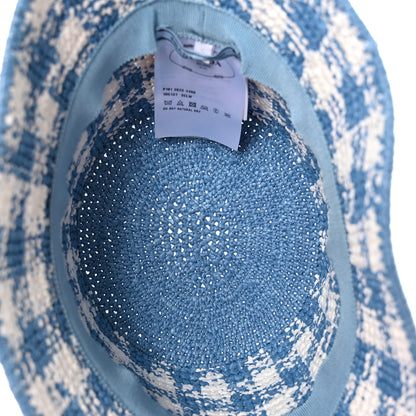 Prada Yarn Raffia Effect Crochet Triangle Bucket Hat S Celeste 7 of 8