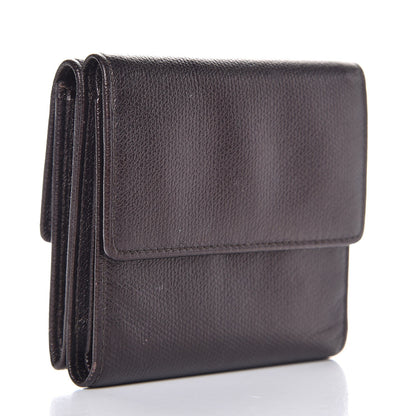 Chanel Grained Calfskin CC Button Compact Wallet Dark Brown 3 of 8