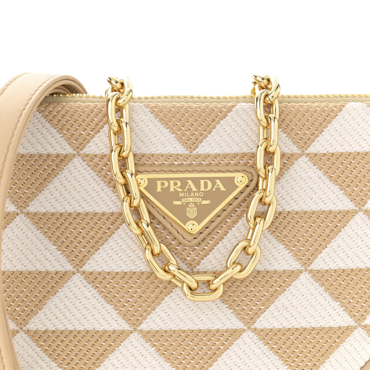 Jacquard Triangolo Symbole Embroidered Mini Triangle Bag Corda Talco