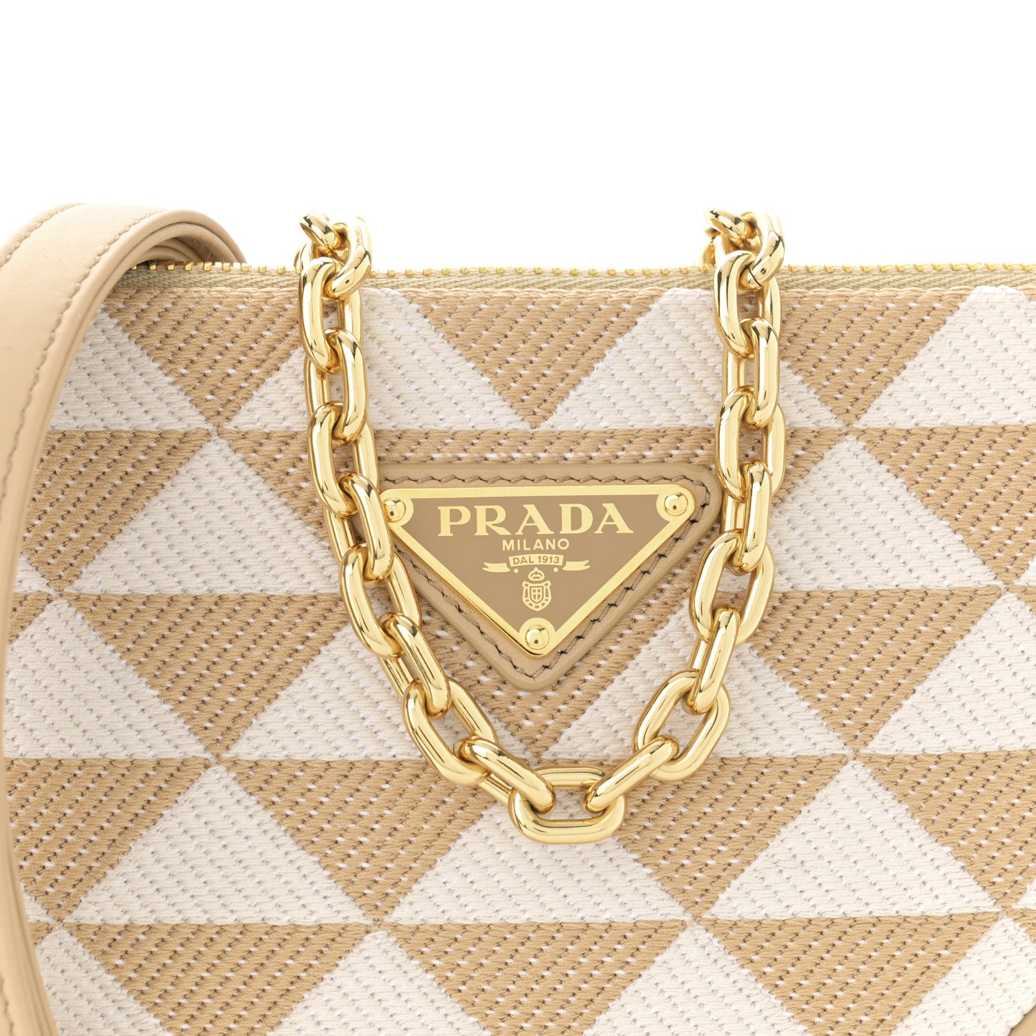 Prada Jacquard Triangolo Symbole Embroidered Mini Triangle Bag Corda Talco 8 of 11