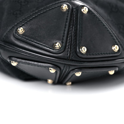 Gucci Monogram Medium Indy Top Handle Hobo Black 9 of 14