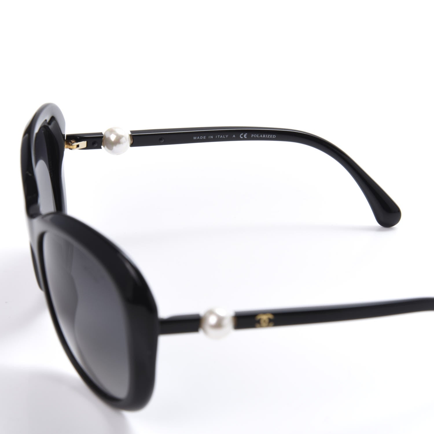 Chanel CC Pearl Polarized Sunglasses 5302-H Black 5 of 8