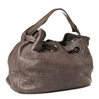 Christian Dior Lambskin Cannage Drawstring Bag Bronze 2 of 14