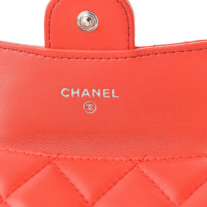 Chanel Lambskin Quilted Flap Card Holder Wallet Red 6 of 9