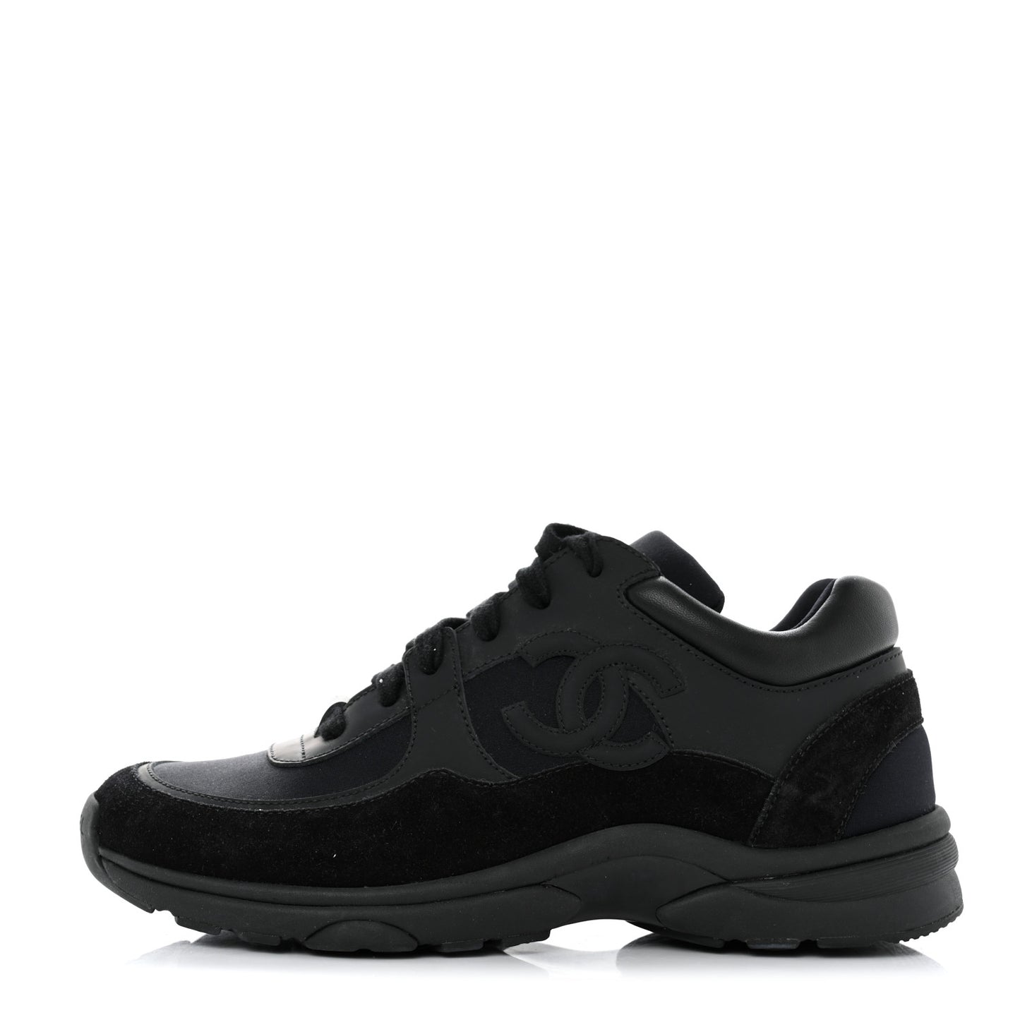 Toile Suede Calfskin CC Sneakers 36.5 Black