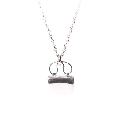 Hermes 18K White Gold Diamond Constance Amulette Pendant Necklace 6 of 7