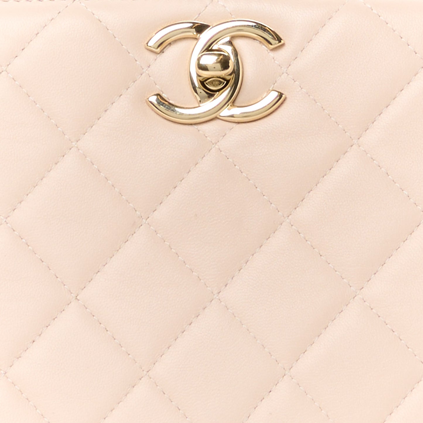Lambskin Quilted Clutch Beige