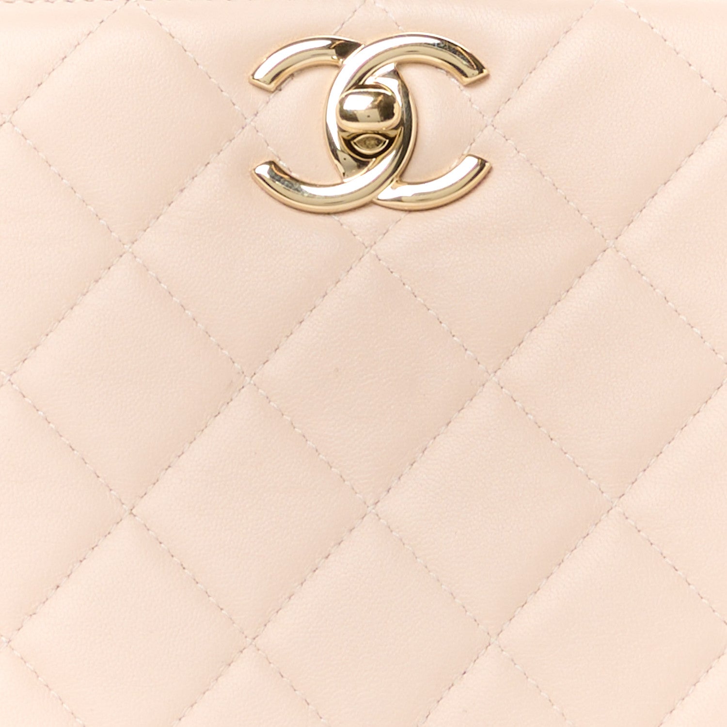 Chanel Lambskin Quilted Clutch Beige 9 of 11
