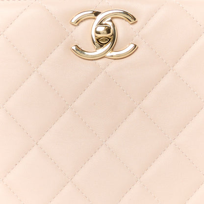 Chanel Lambskin Quilted Clutch Beige 9 of 11