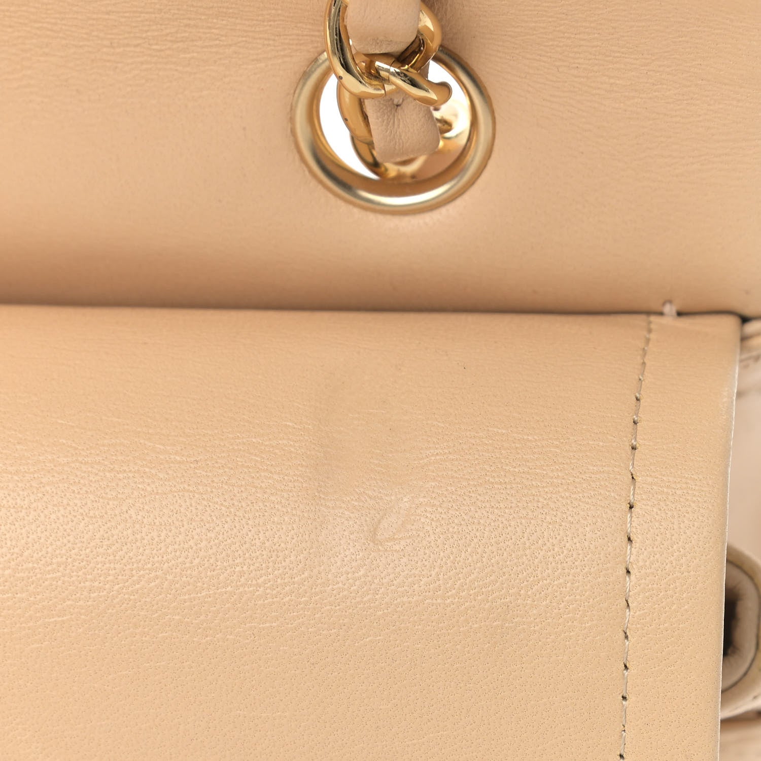 Chanel Lambskin Quilted Medium Double Flap Beige 17 of 18