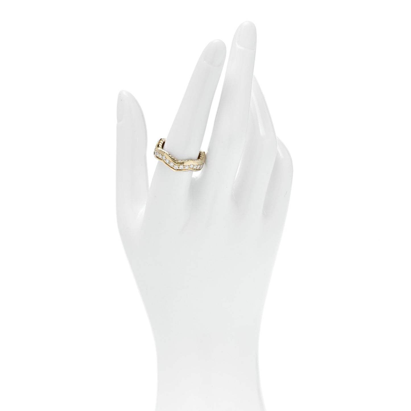 18K Yellow Gold Diamond 5mm Zig Zag Stax Ring 56 7.75